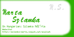 marta szlamka business card